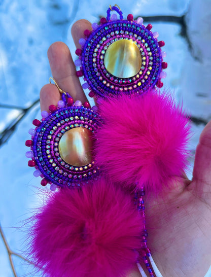 SHELL, DENTALIUM & BEADSOUP RABBIT FUR DROPS