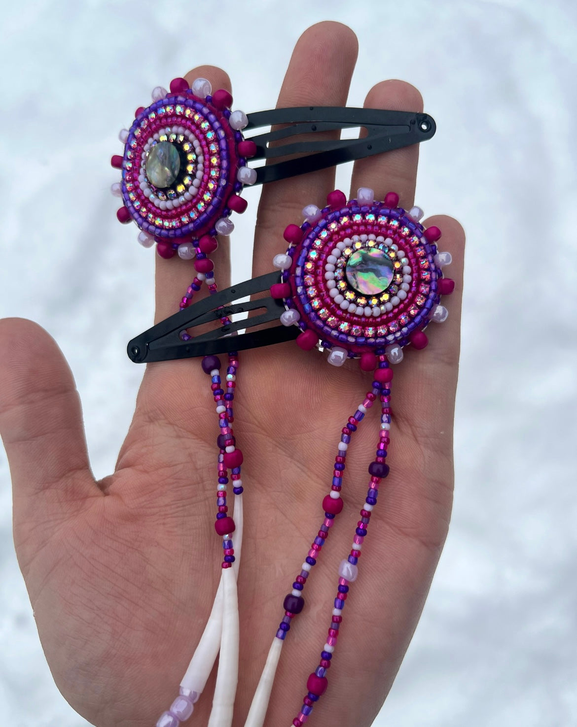 ABALONE, DENTALIUM & BEADSOUP HAIR CLIPS